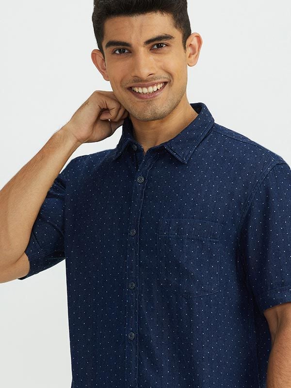 Buy Men Printed Half Sleeve Cotton Shirt Online