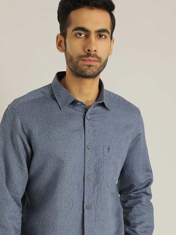 Men Printed Full Sleeve Linen Blend Shirt