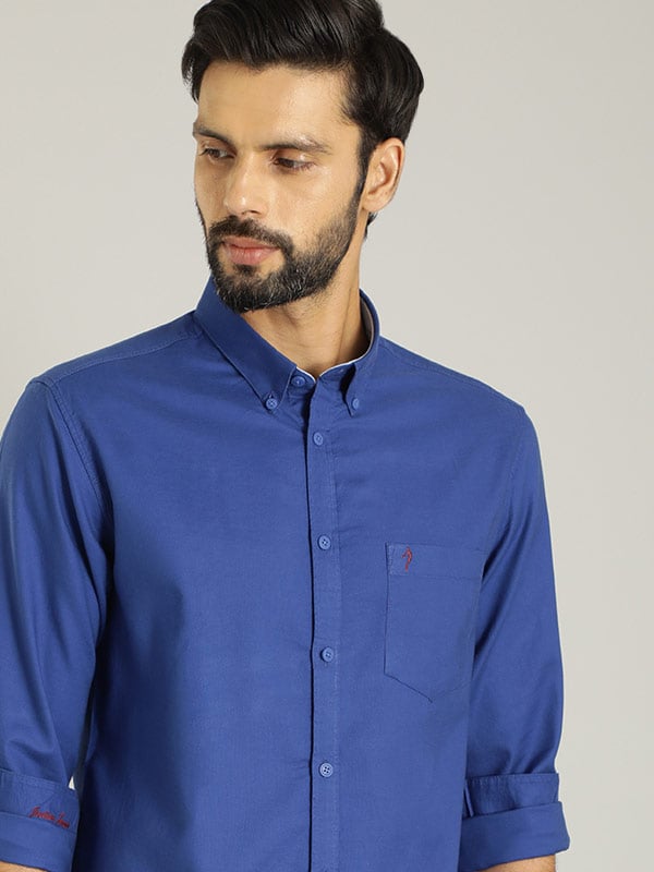 Buy Men's Solid Full Sleeve Cotton Shirt Online