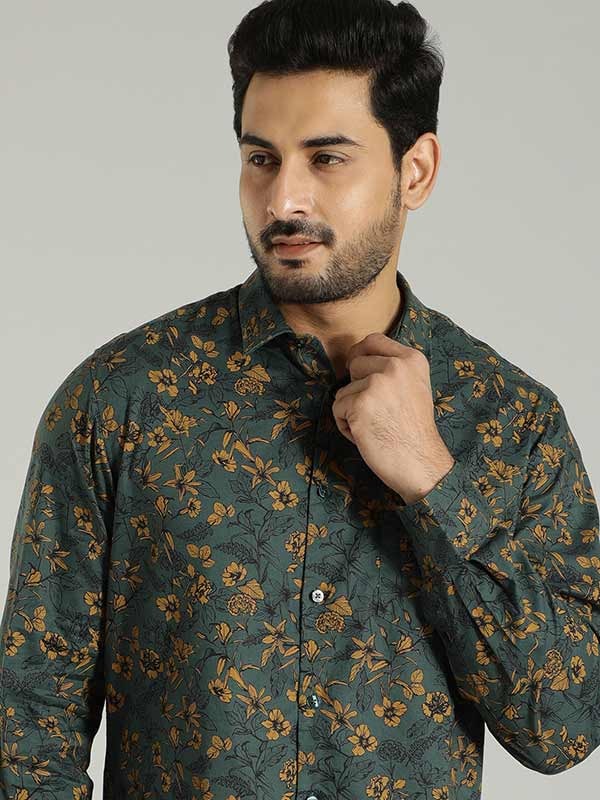 Buy Men Printed Full Sleeve Cotton Blend Shirt Online Indian Terrain