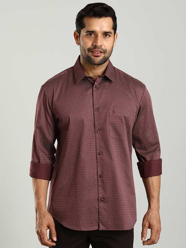 Buy Men Printed Full Sleeve Cotton Stretch Shirt Online Indian Terrain