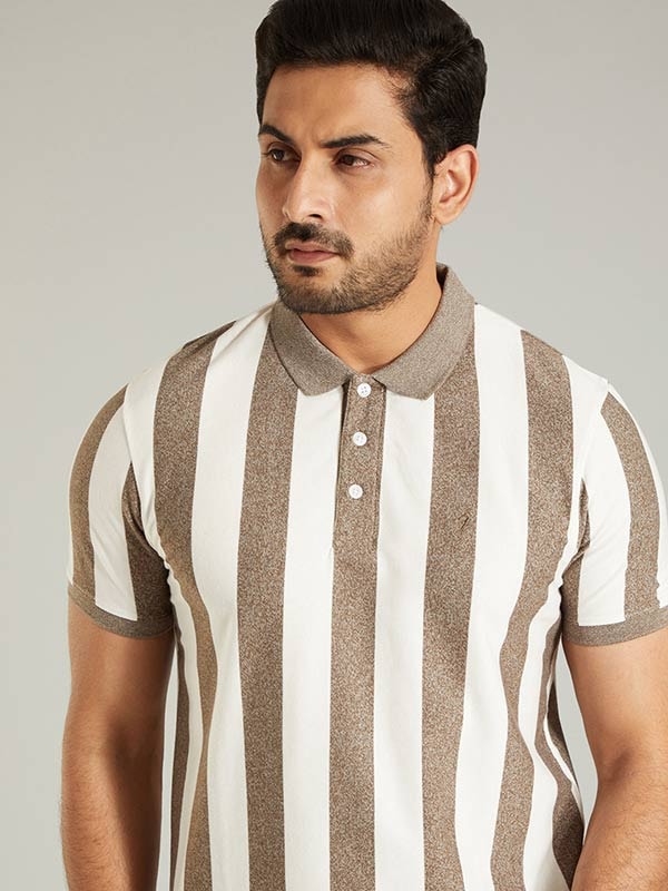 Men Striped Polo T Shirt