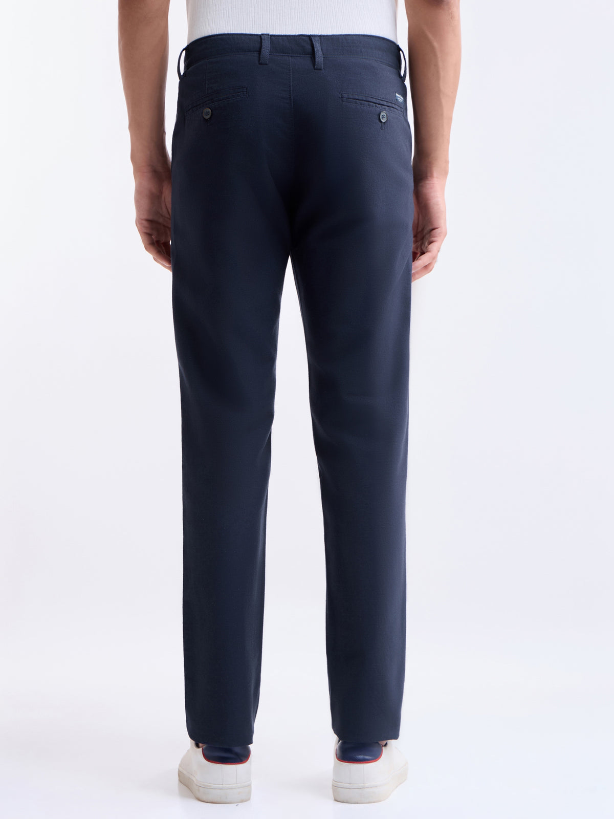 Slim Fit Cotton Stretch Trouser - Navy t4option_1
