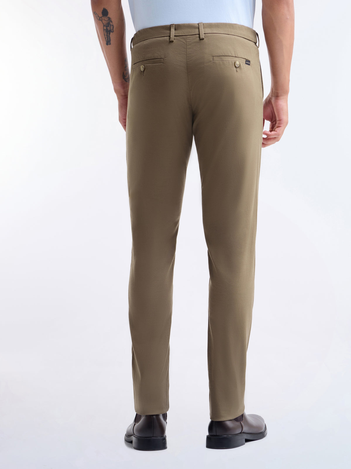 Slim Fit Cotton Tencel Spandex Trouser - Tan t4option_0