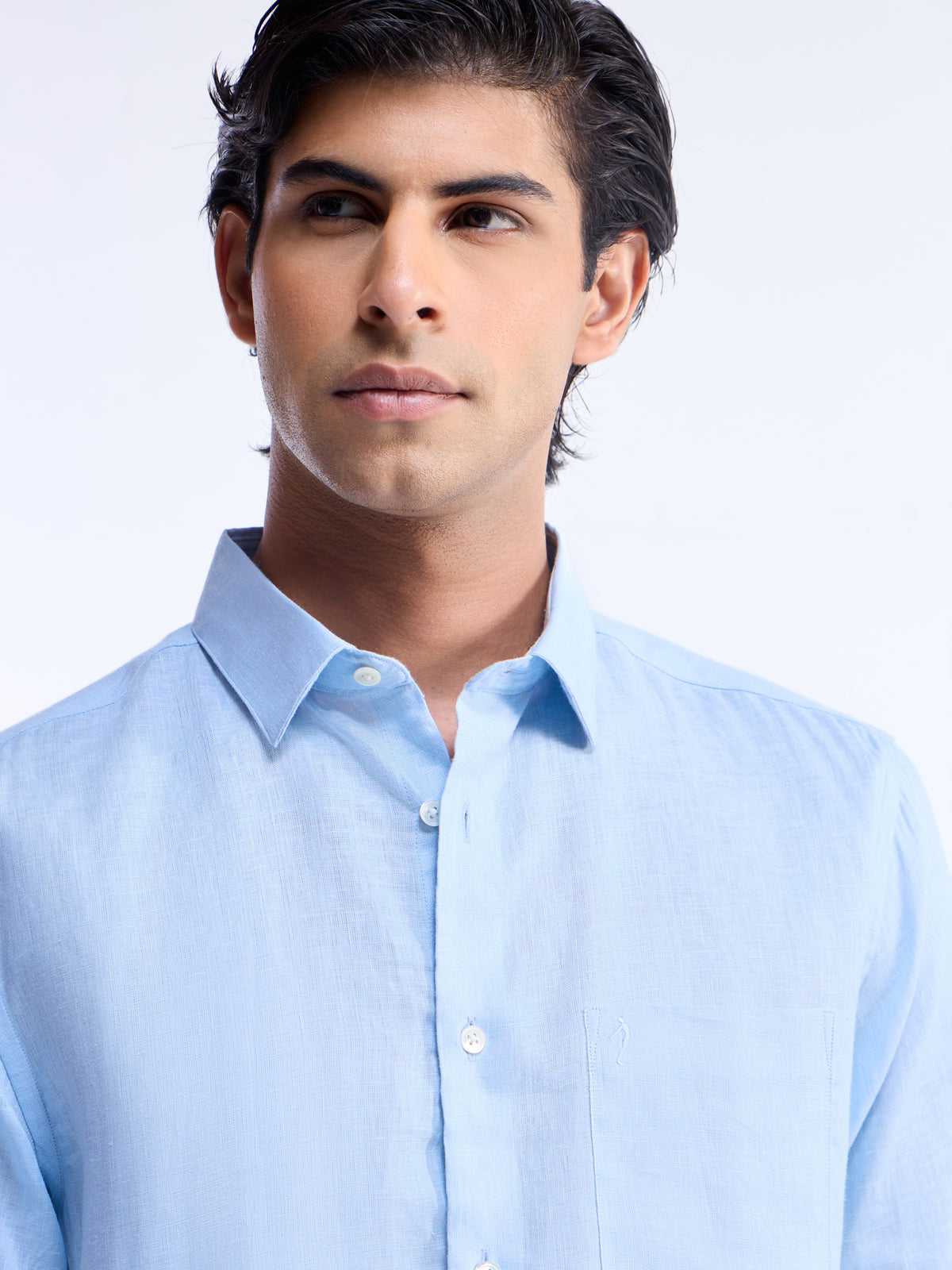 Solid Regular Fit Shirt - Sky t4option_10