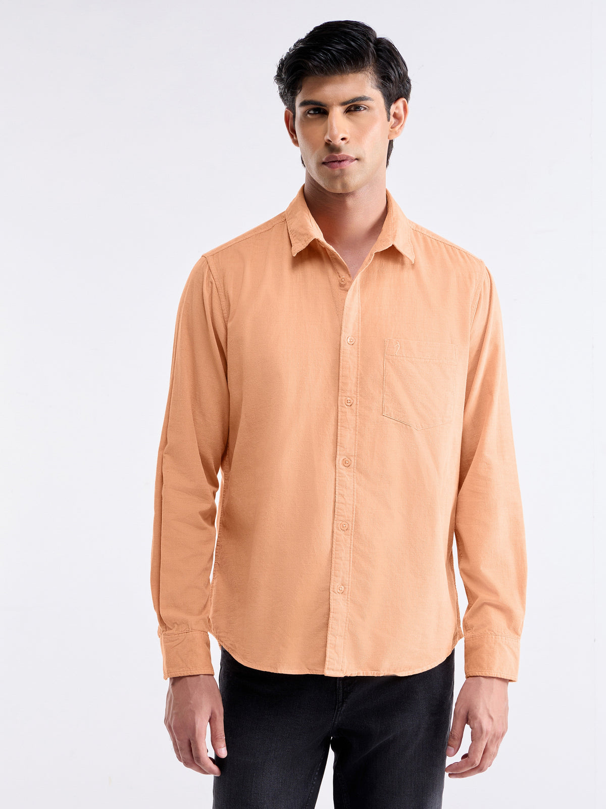 Check Full Sleeve Cotton Shirt - Orange t4option_2