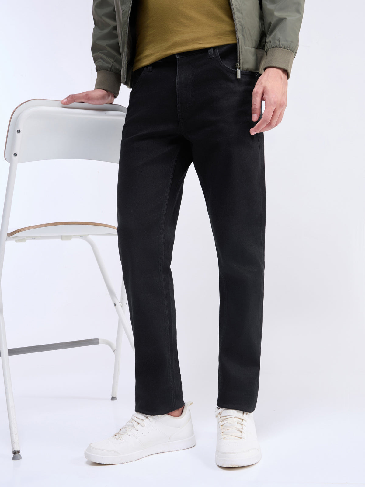 Slim Fit Stretchable Jeans - Black t4option_0