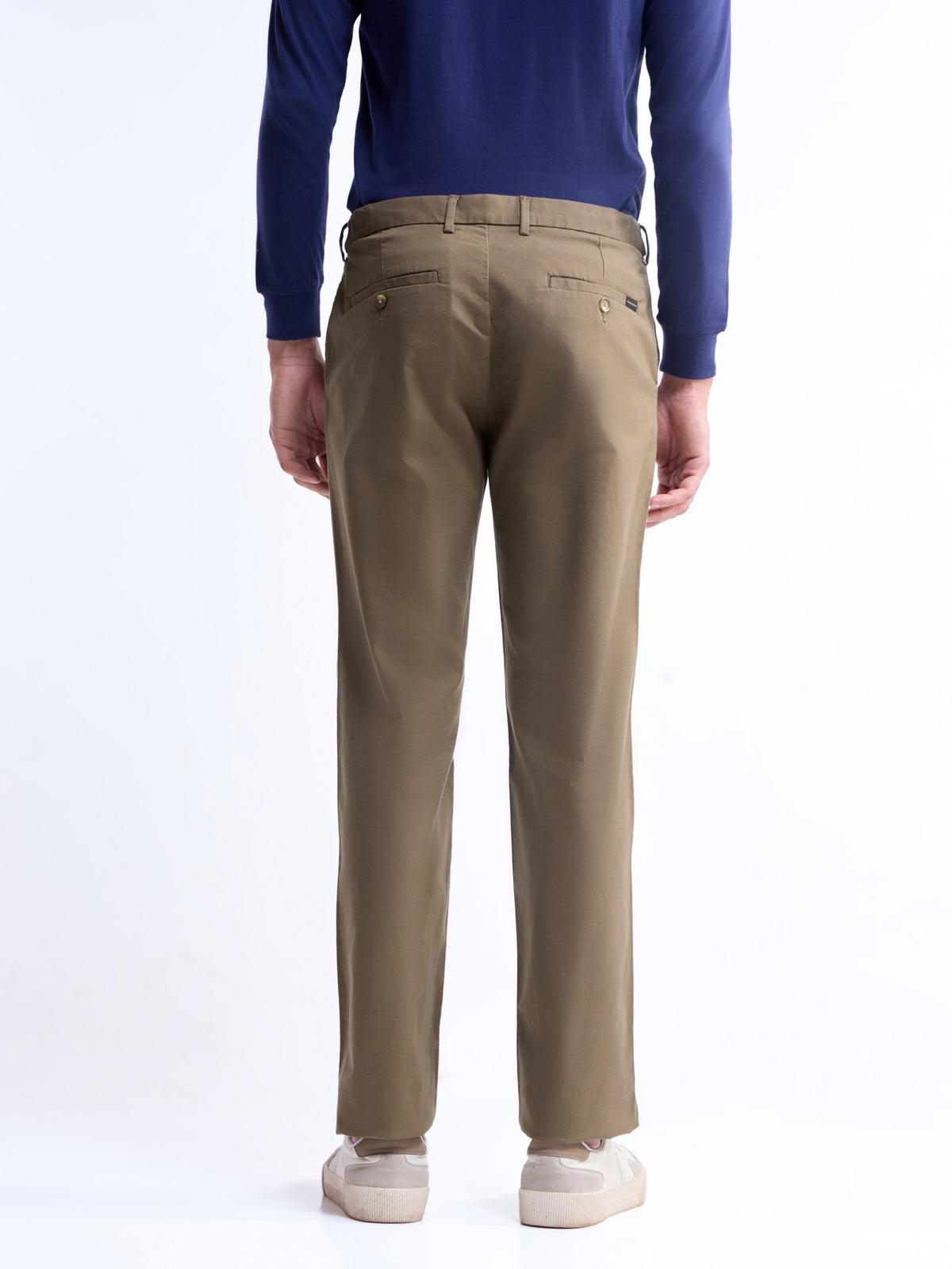 Regular Fit Cotton Tencel Spandex Trouser - Tan t4option_0