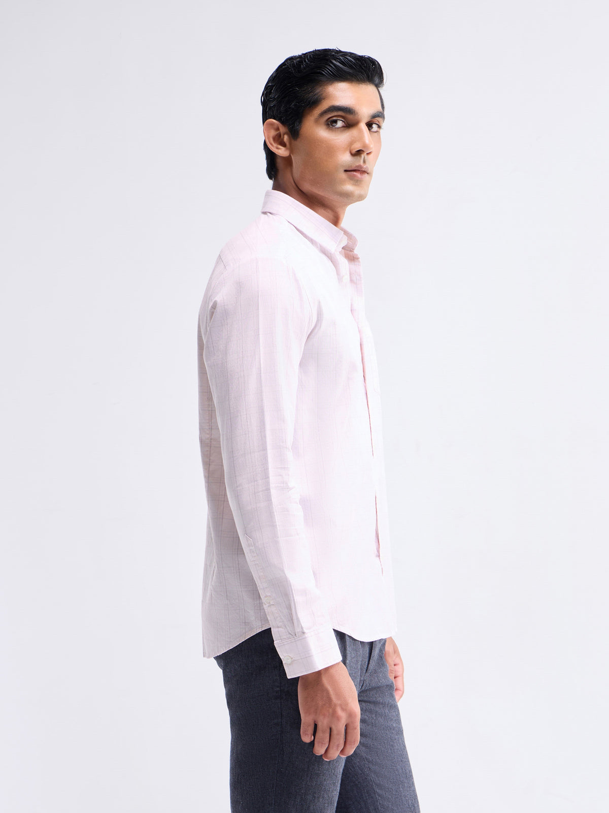 Check Full Sleeve Cotton Shirt - Pink t4option_1