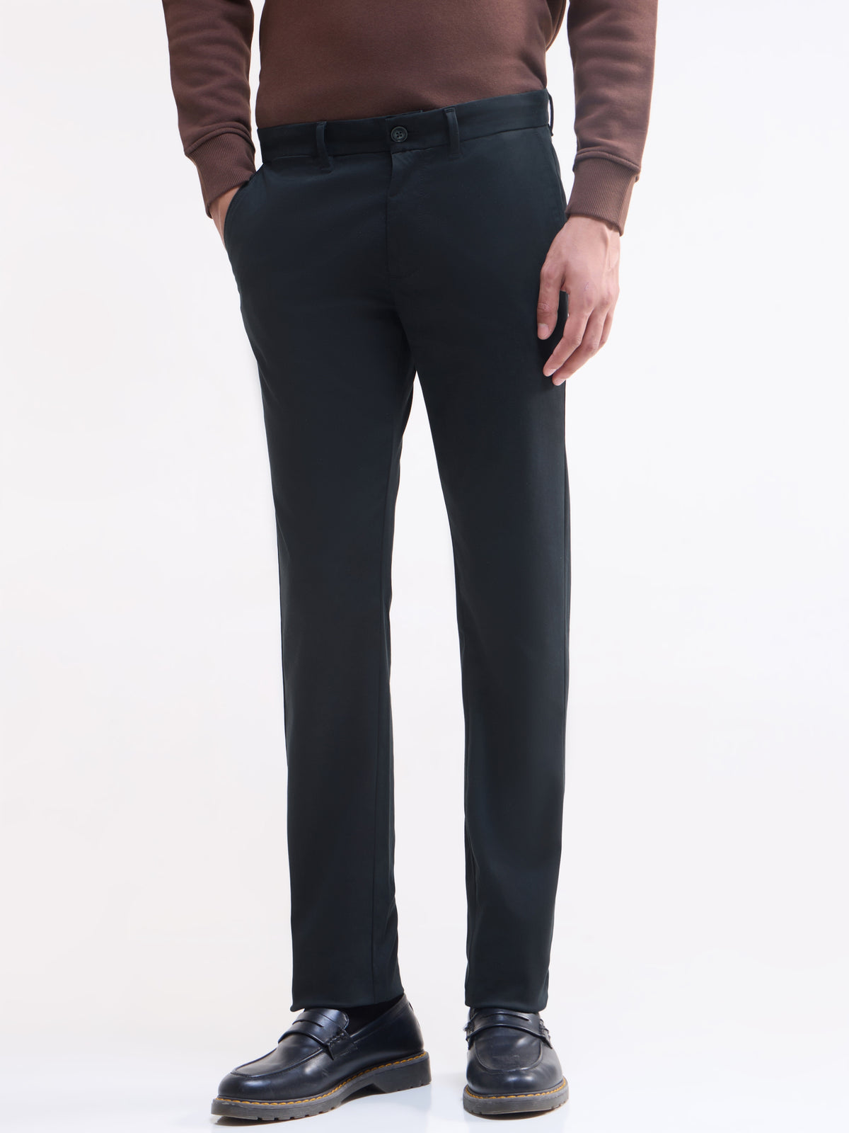 Slim Fit Cotton Stretch Trouser - Black t4option_0