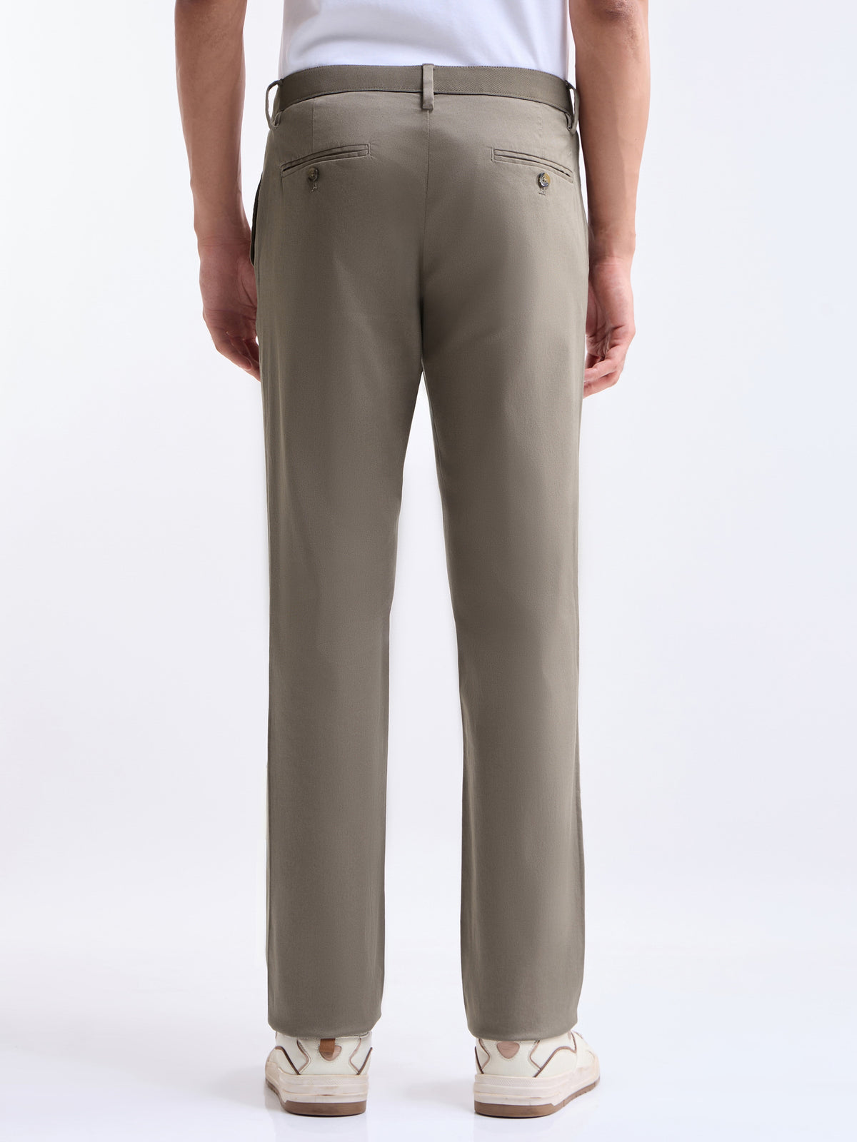 Regular Fit Cotton Stretch Trouser - Lt Brown t4option_4