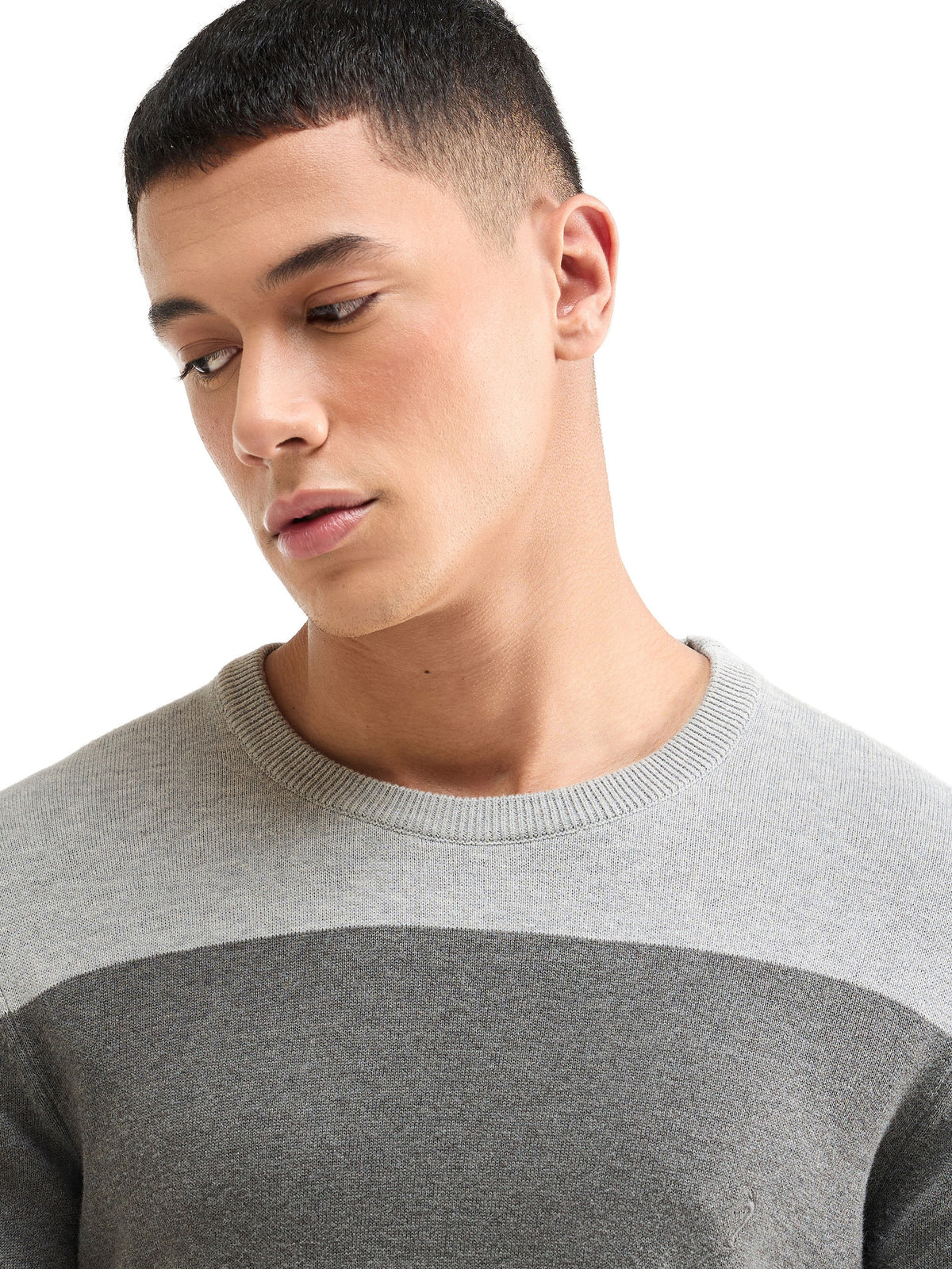 Striped Full Sleeve Jumper Sweater - Black t4option_0