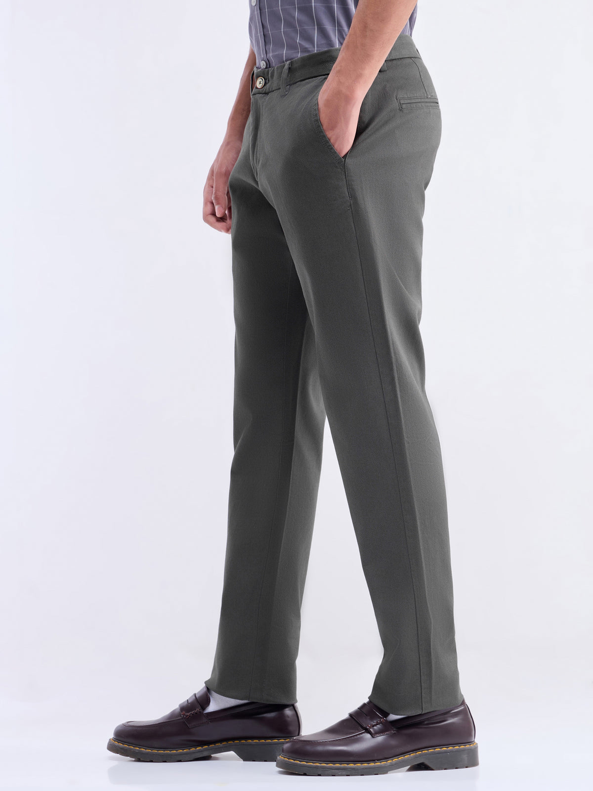 Brooklyn Fit Cotton Stretch Trouser - Dark Grey t4option_0