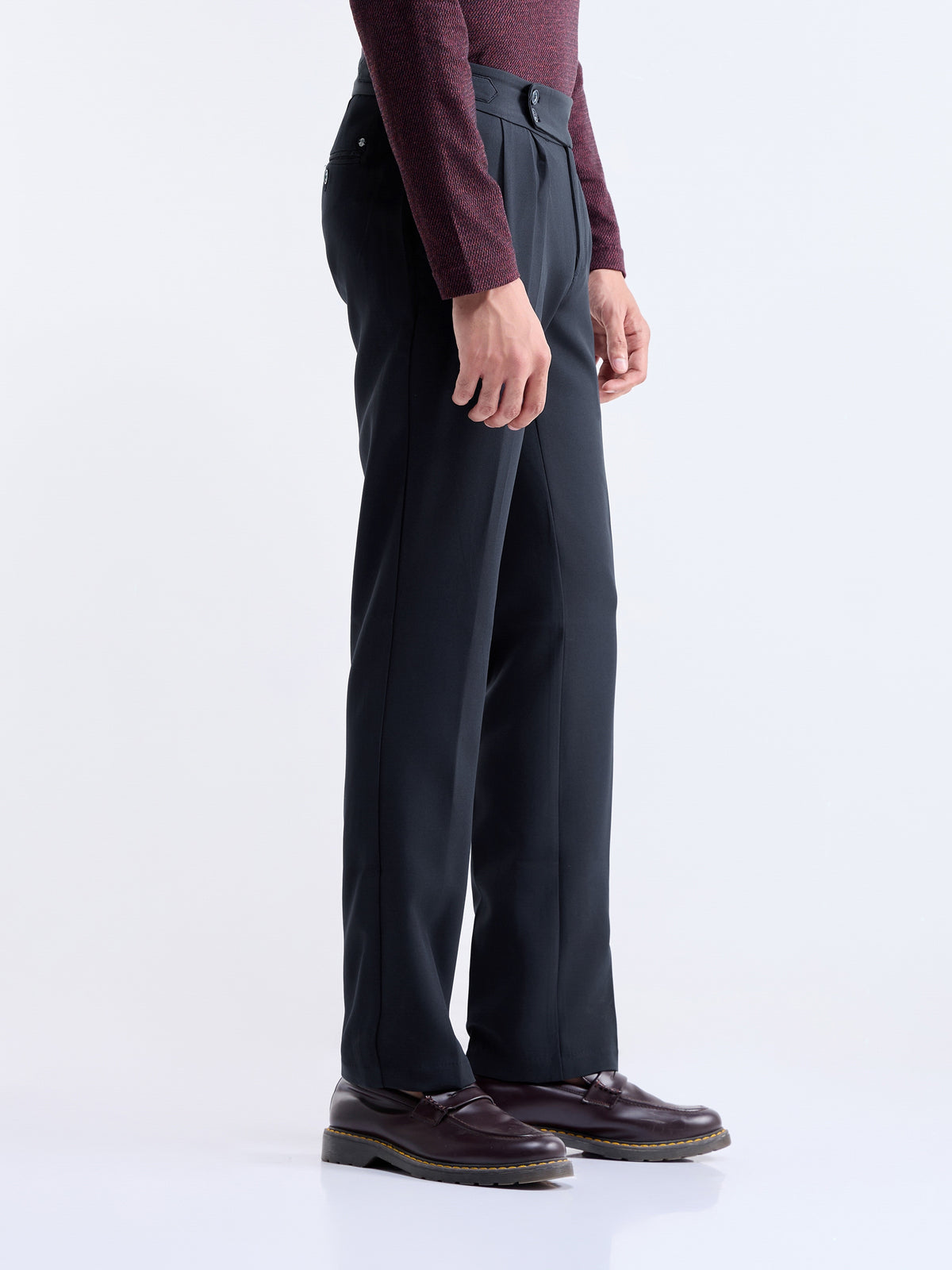 Regular Fit Cotton Stretch Trouser - Navy t4option_0