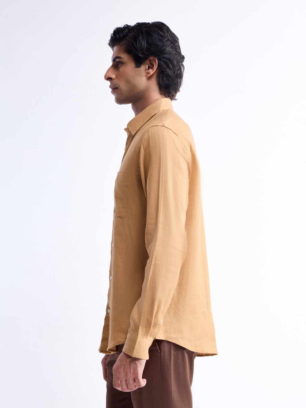 Solid Regular Fit Shirt - Tan t4option_11