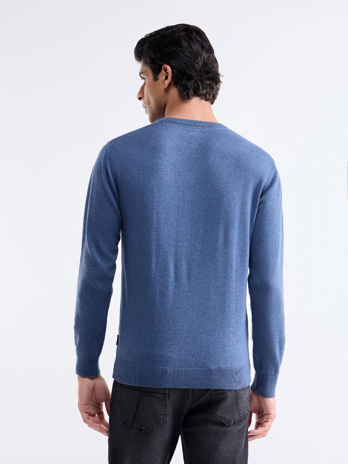 Solid Full Sleeve Jumper Sweater - Light Blue t4option_0