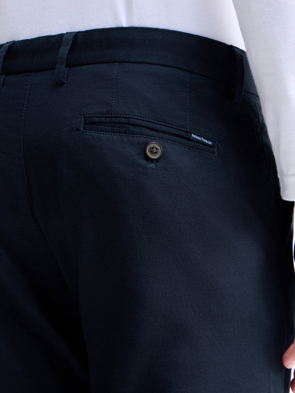Slim Fit Cotton Stretch Trouser - Navy t4option_2