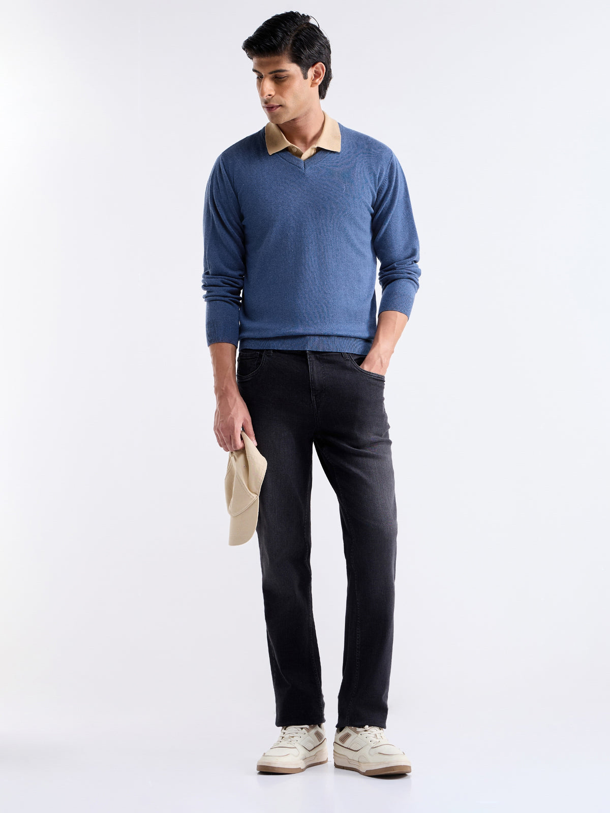 Solid Full Sleeve Jumper Sweater - Light Blue t4option_0
