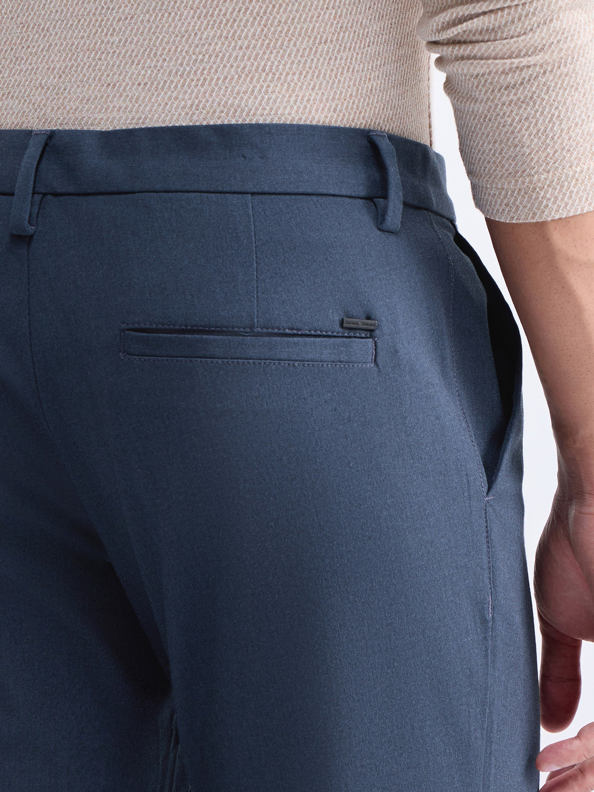 Urban Fit Poly Blend Trouser - Navy Mel t4option_1