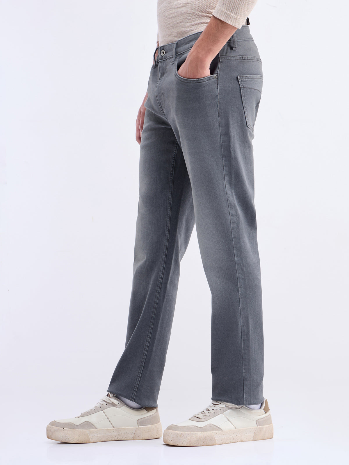 Slim Fit Stretchable Jeans - Dark Grey t4option_0