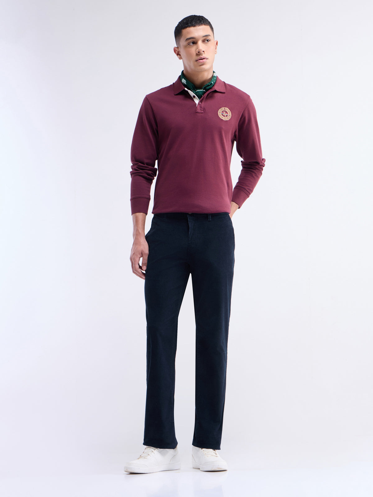 Regular Fit Cotton Stretch Trouser - Navy t4option_0