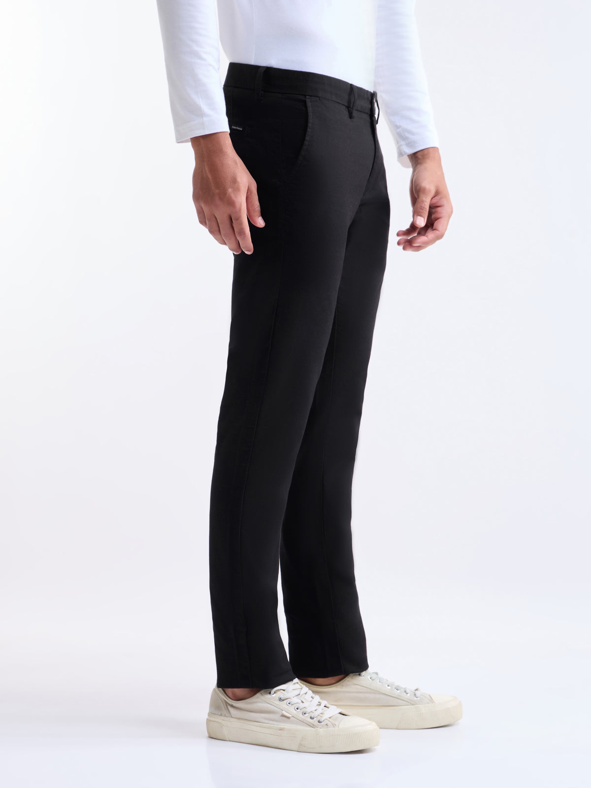 Slim Fit Cotton Stretch Trouser - Black t4option_0