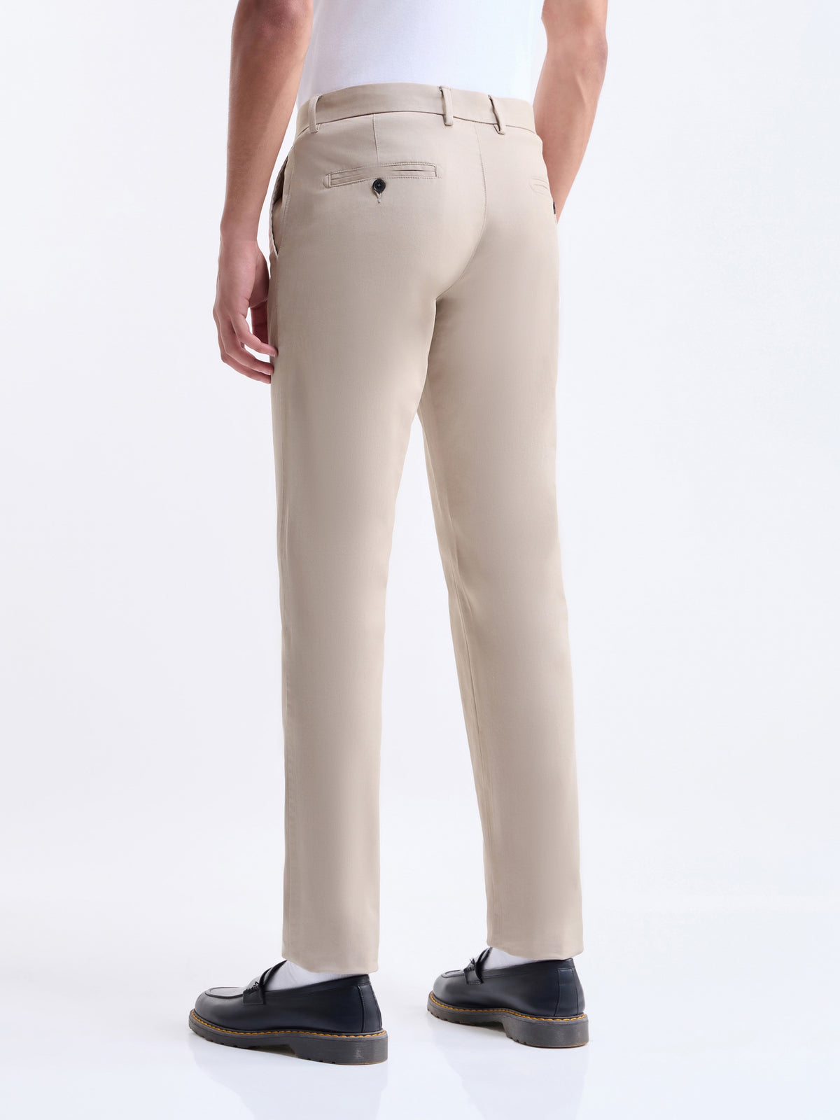 Twill Slim Fit Cotton Stretch Trouser - Stone t4option_0