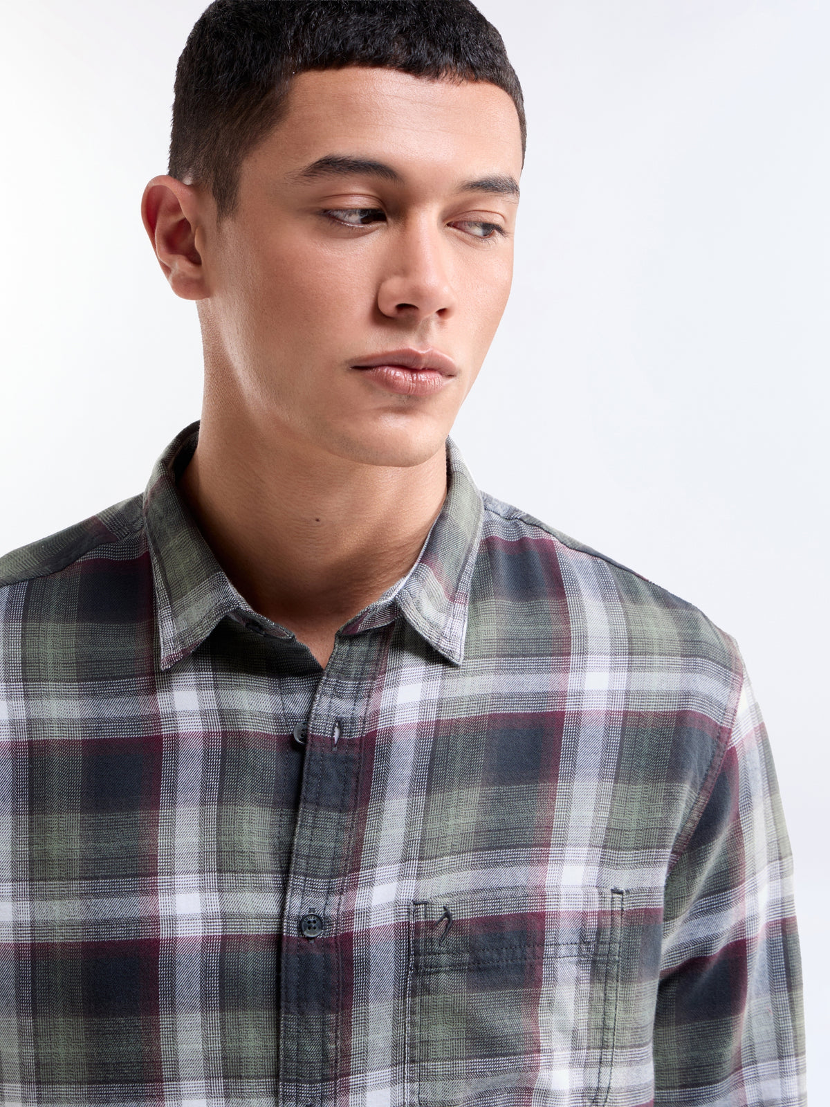 Check Full Sleeve Cotton Shirt - Green t4option_0