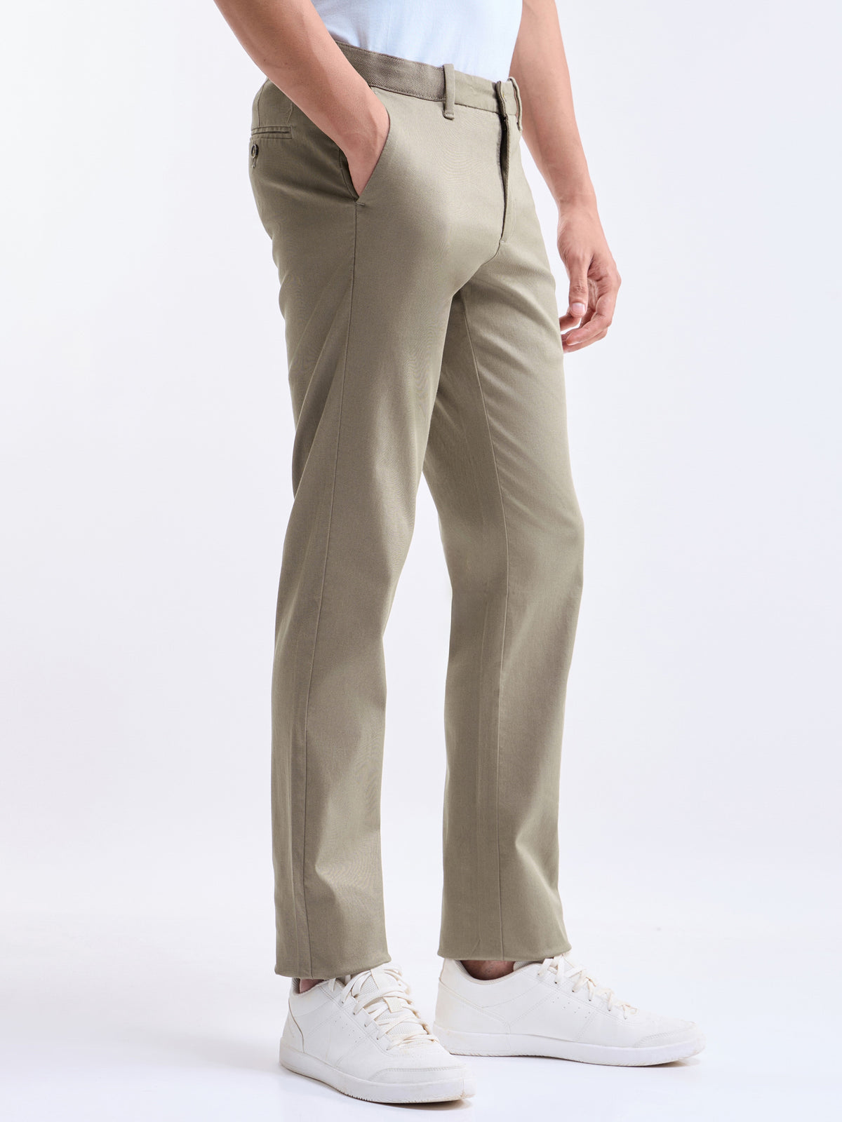 Slim Fit Cotton Stretch Trouser - Lt Brown t4option_7
