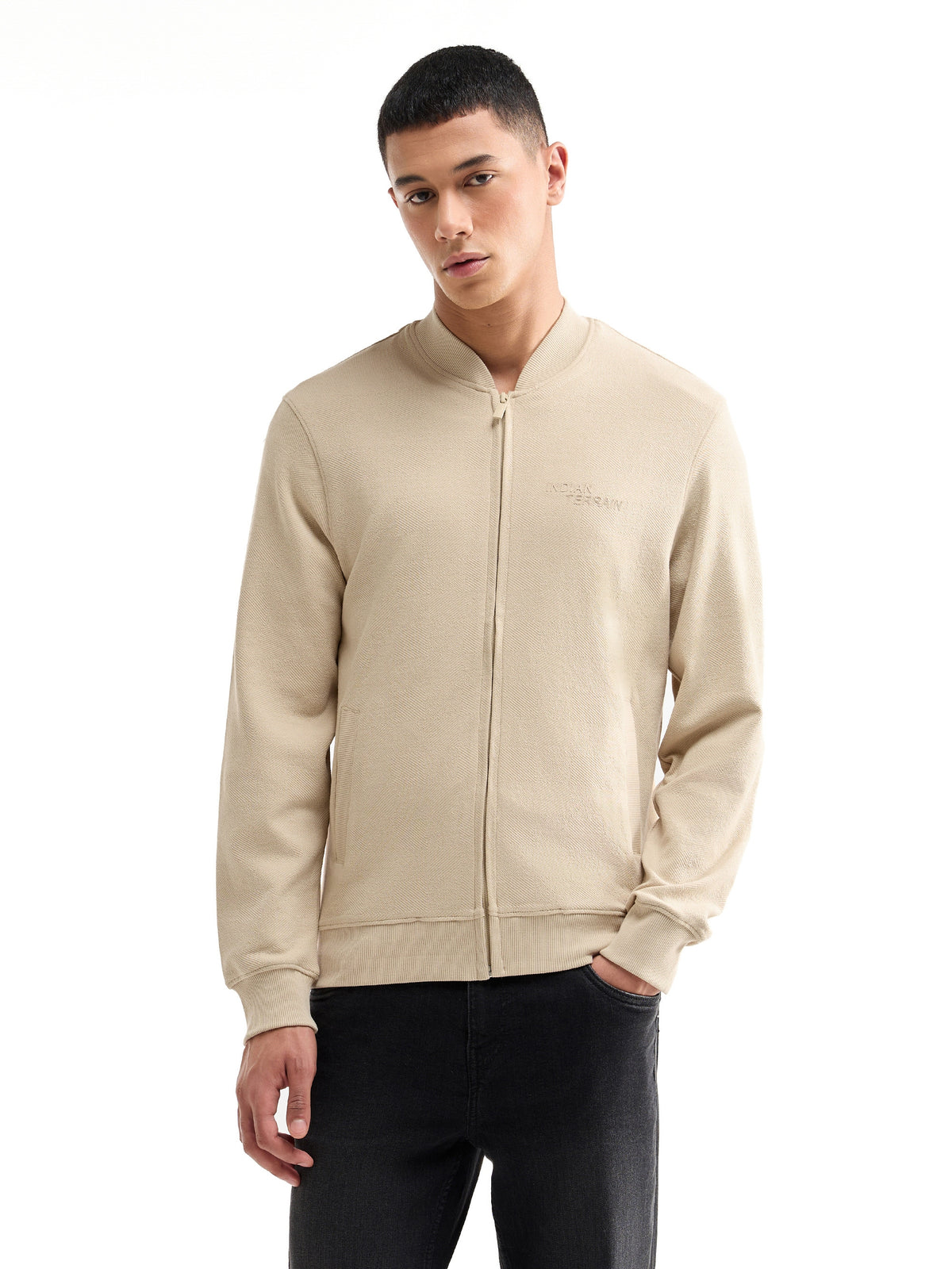 Solid Sweatshirt - Cream t4option_0