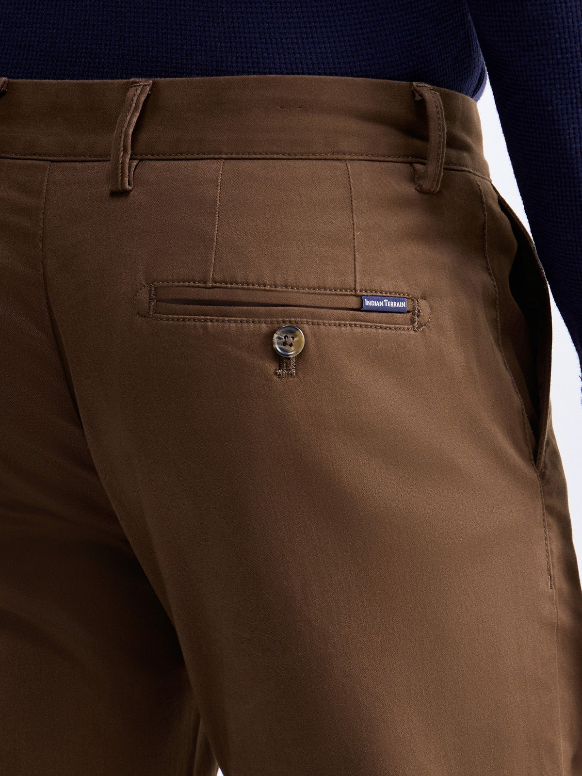 Slim Fit Cotton Stretch Trouser - Choco t4option_2