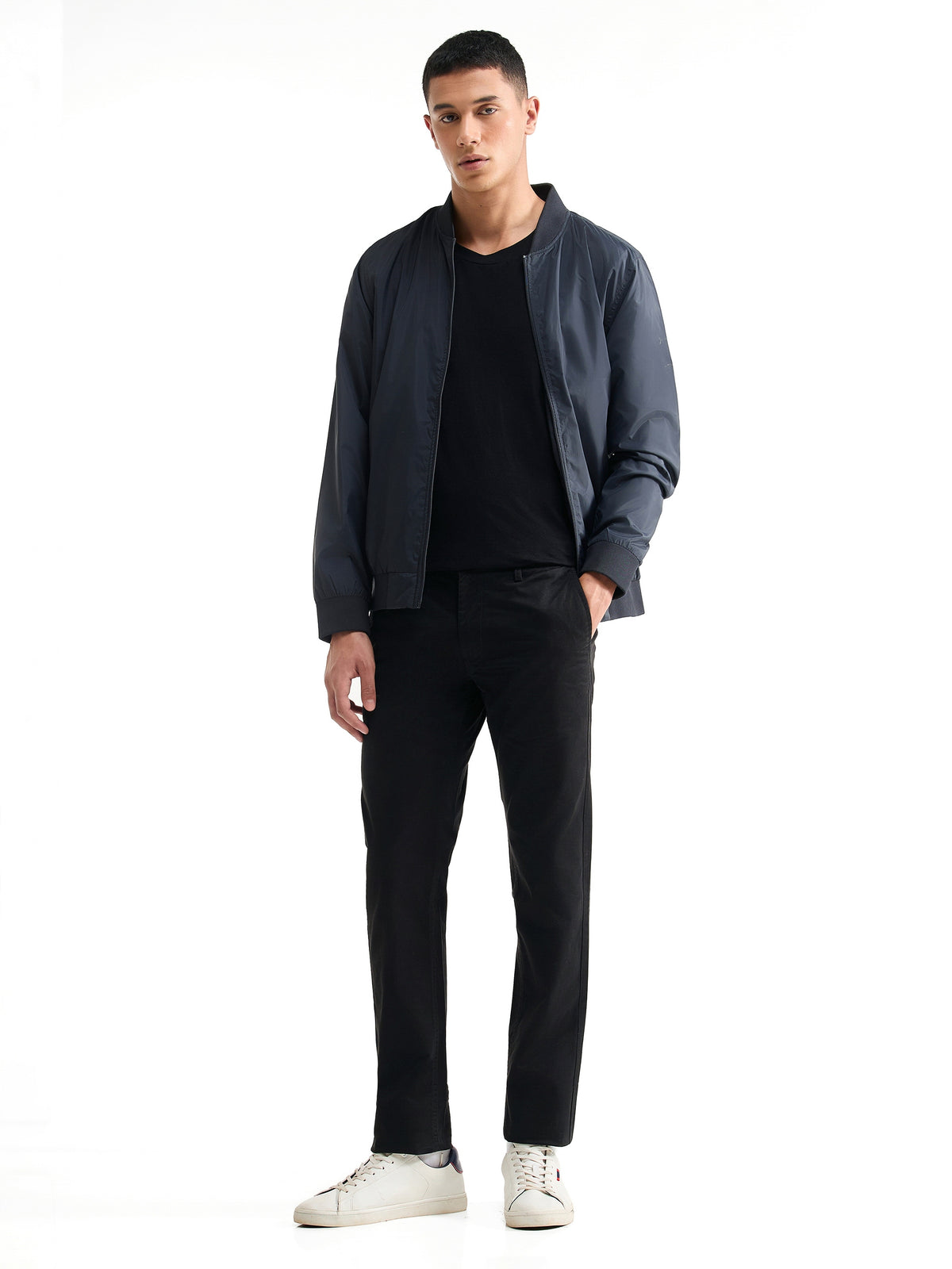 Slim Fit Cotton Trouser - Black t4option_0