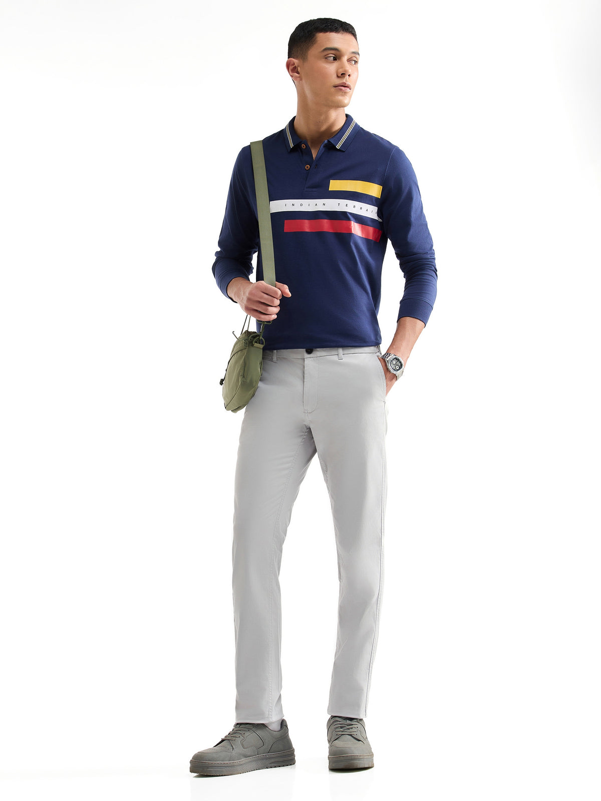 Brooklyn Fit Cotton Stretch Trouser - Cement t4option_1