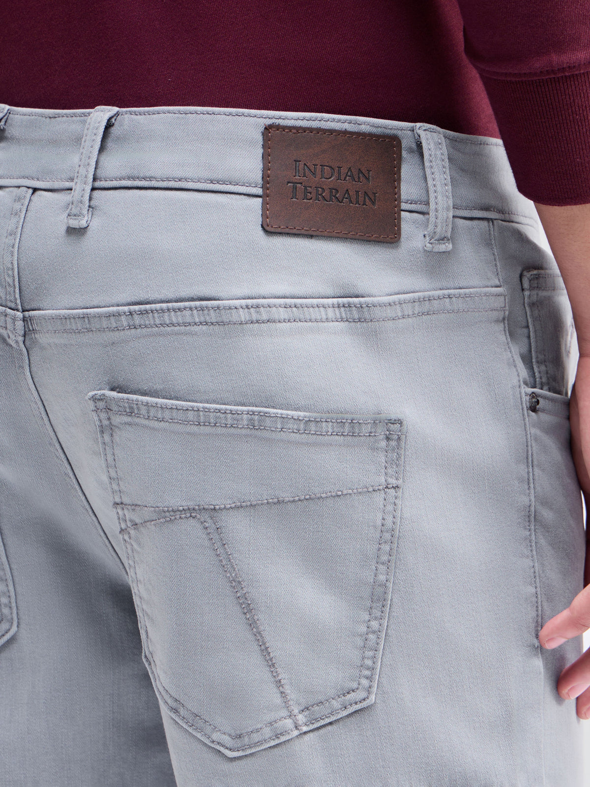 Slim Fit Stretchable Jeans - Light Grey t4option_0