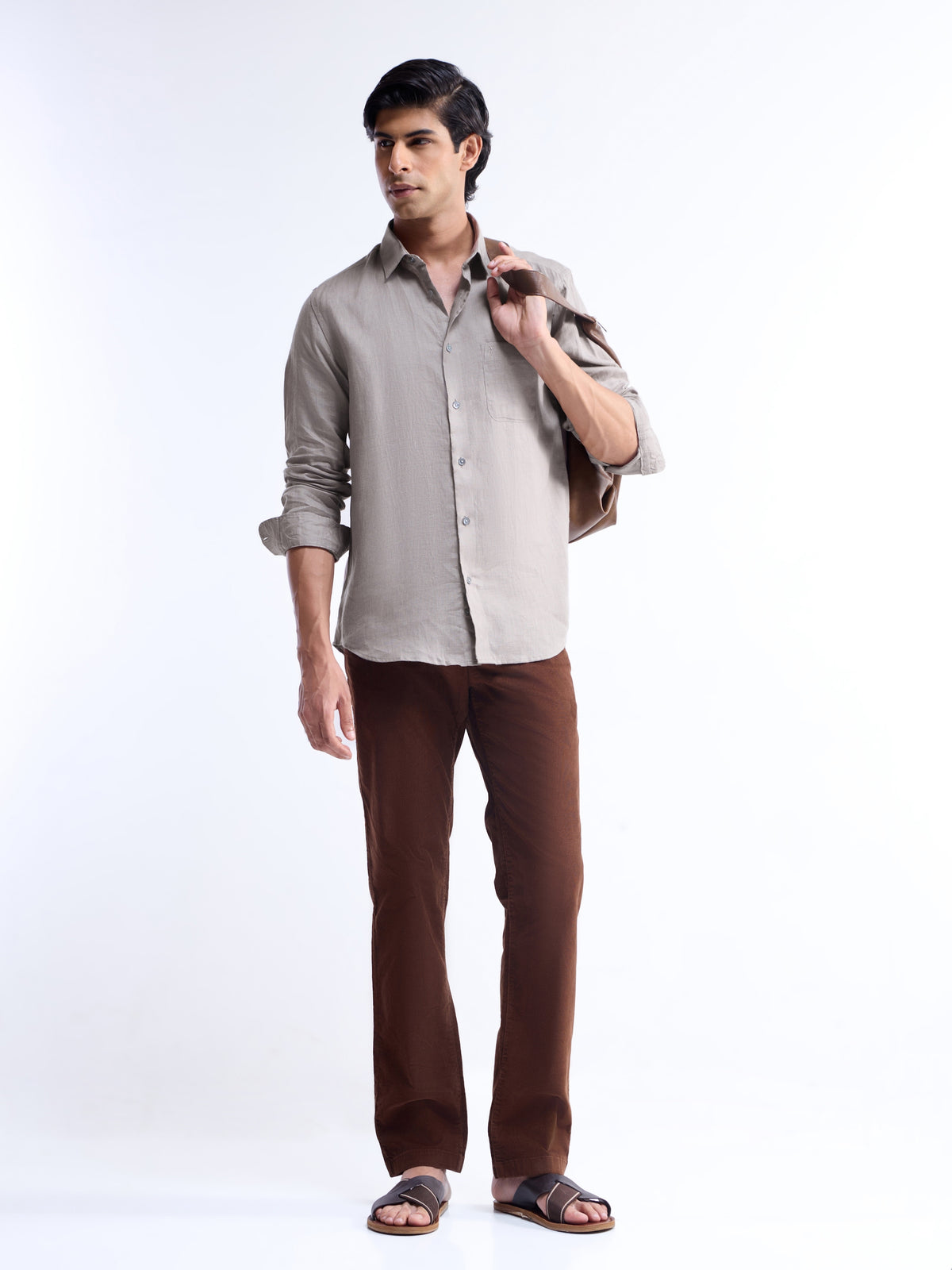 Solid Regular Fit Shirt - Grey t4option_4