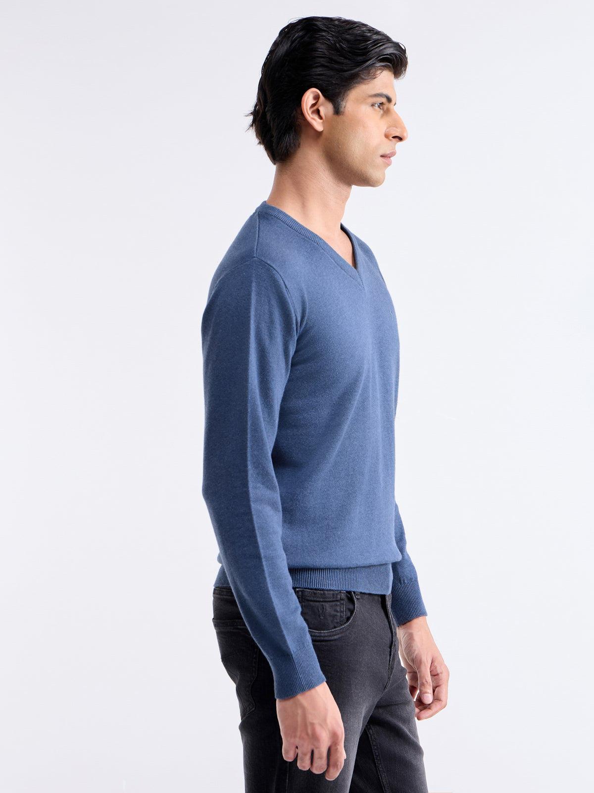 Solid Full Sleeve Jumper Sweater - Light Blue t4option_0