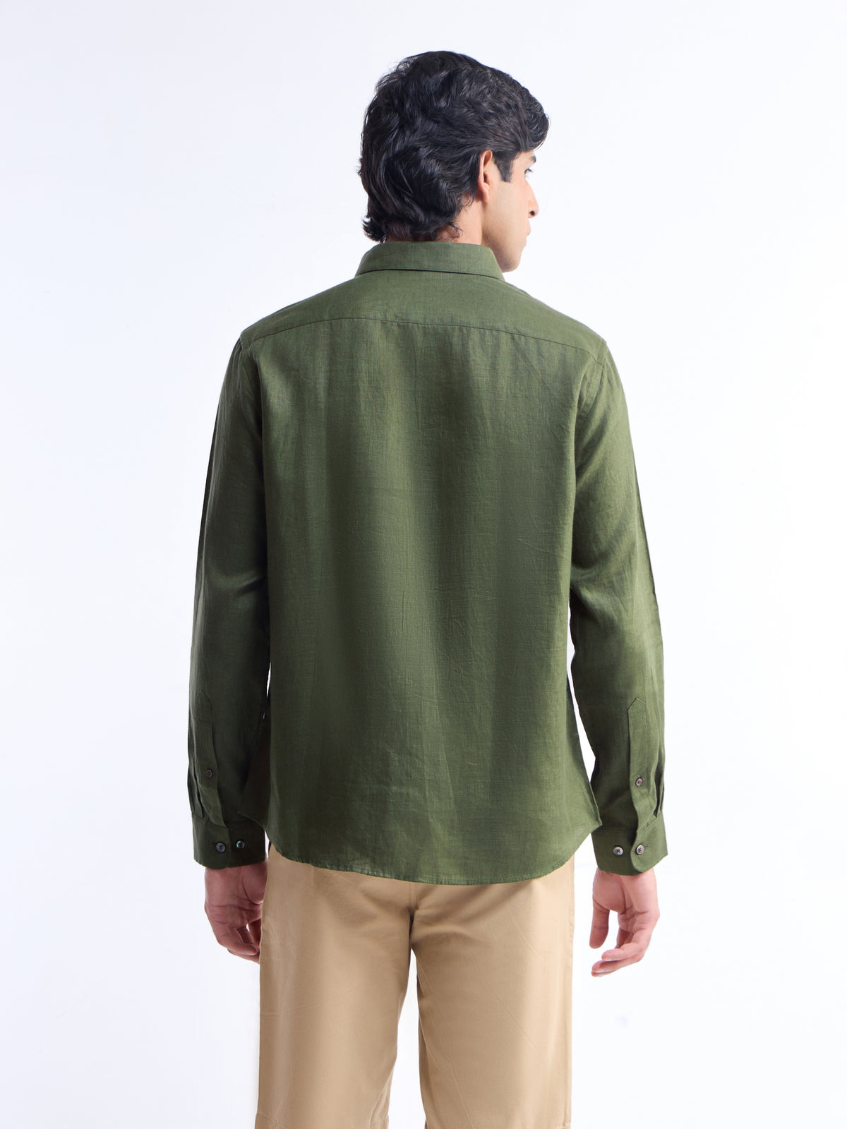 Solid Regular Fit Shirt - Olive t4option_6