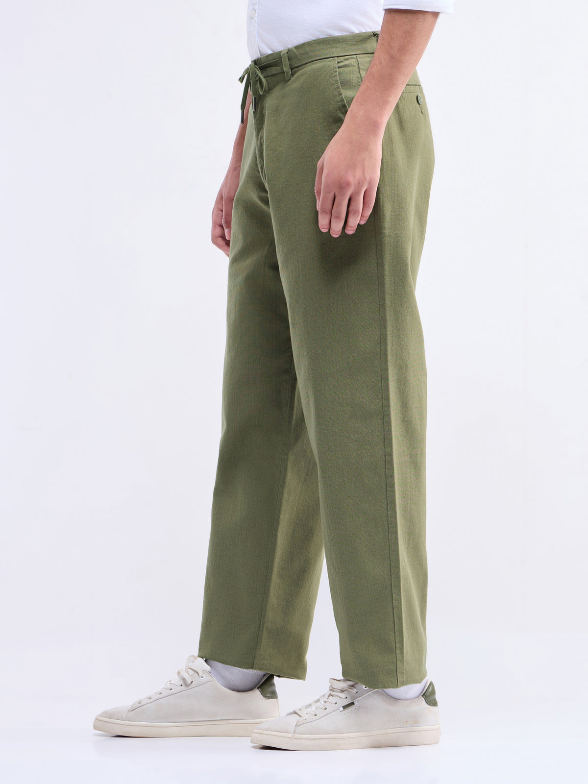 Regular Fit Cotton Stretch Trouser - Olive t4option_2