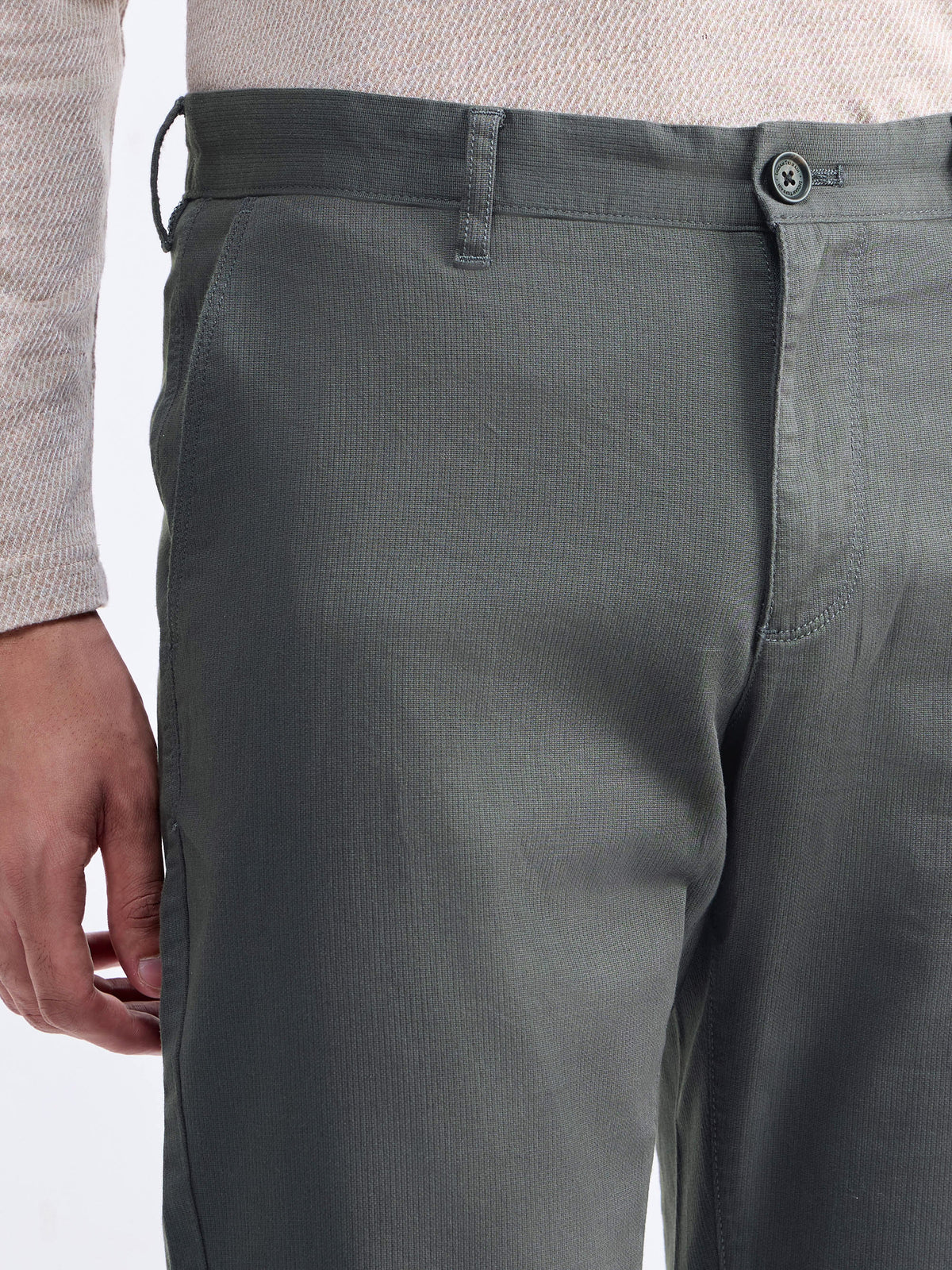 Slim Fit Cotton Trouser - Dark Grey t4option_0