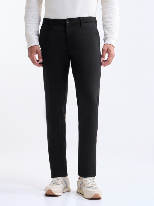 Slim Fit Cotton Stretch Trouser - Black t4option_0
