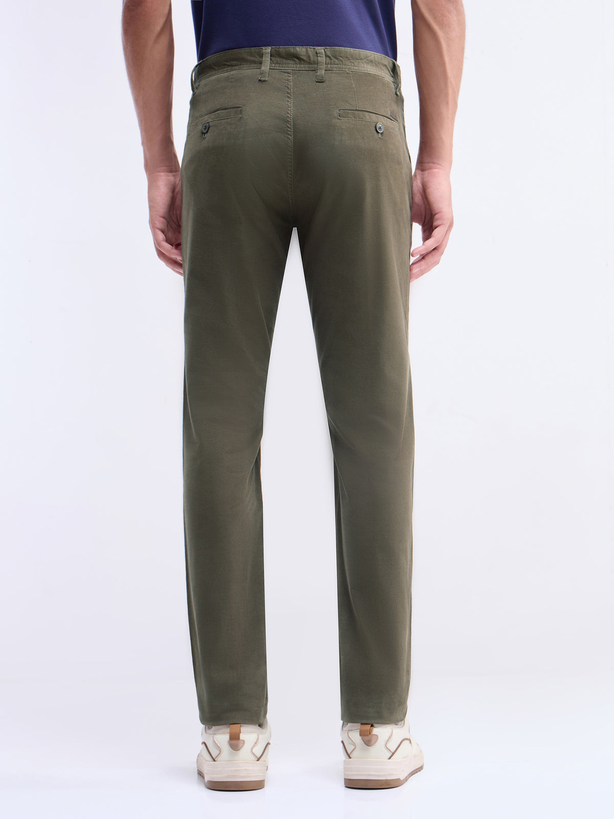 Slim Fit Cotton Stretch Trouser - Olive t4option_0
