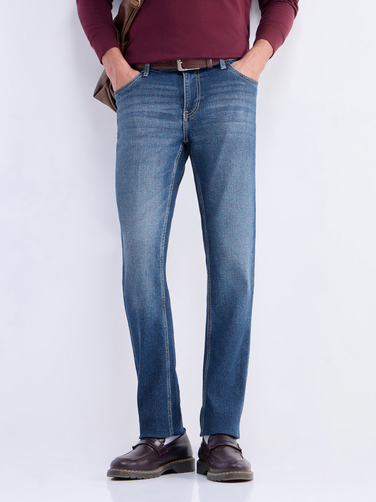 Slim Fit Stretchable Jeans - Light Wash t4option_0
