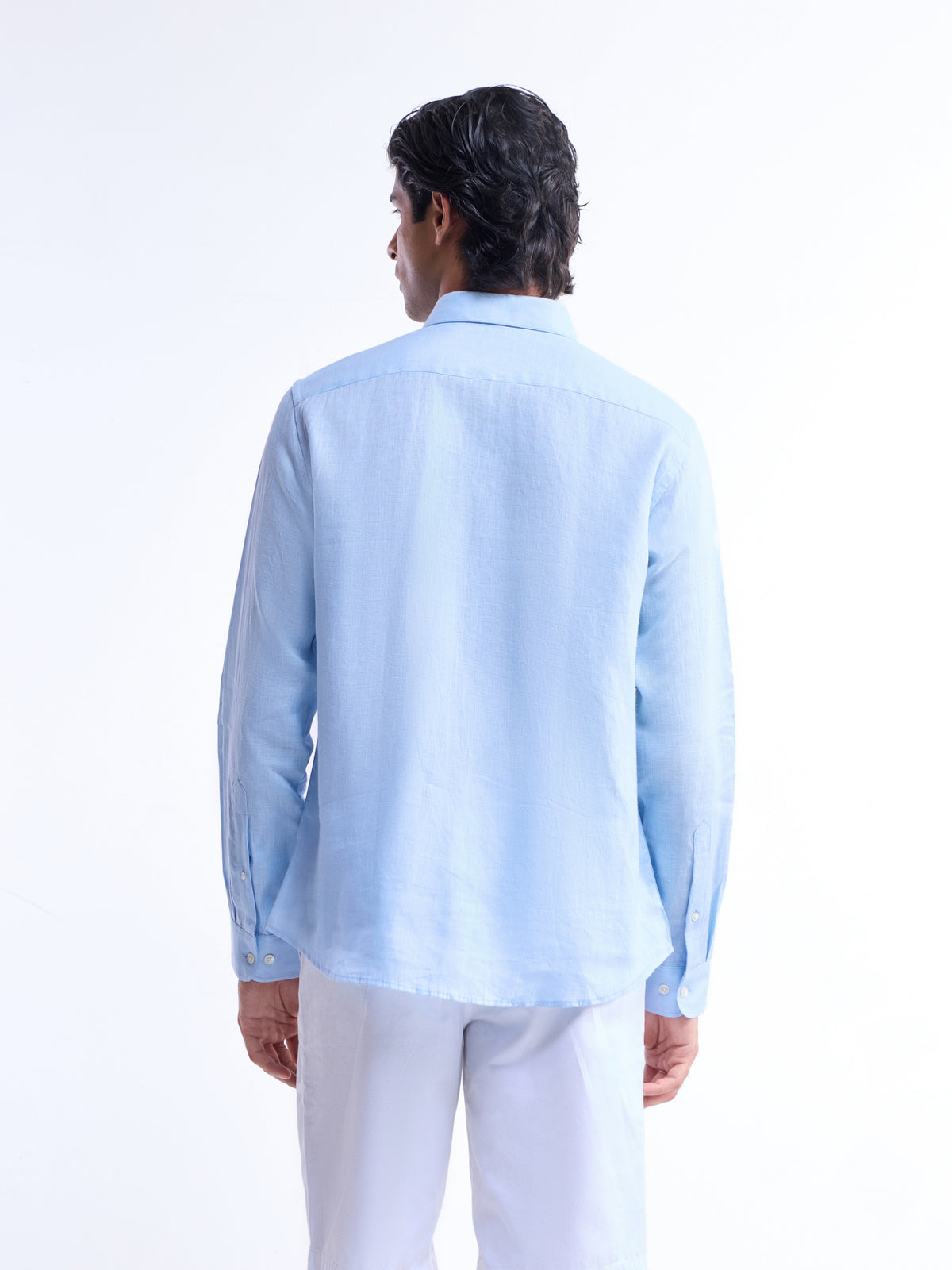 Solid Regular Fit Shirt - Sky t4option_10