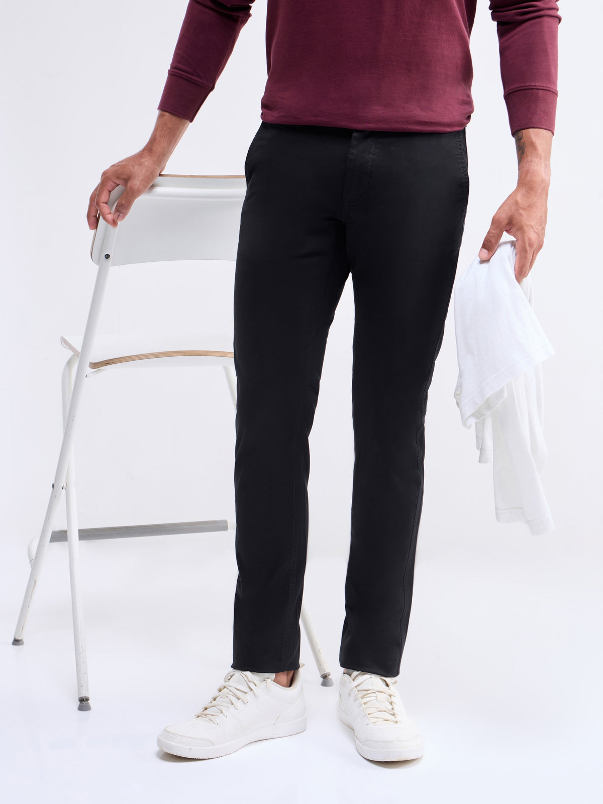Brooklyn Fit Cotton Stretch Trouser - Black t4option_3