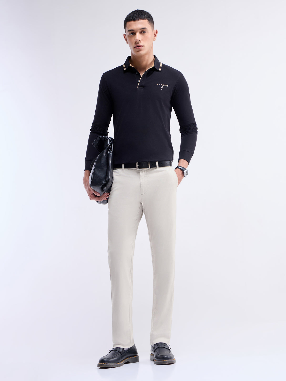 Slim Fit Cotton Stretch Trouser - Stone t4option_1