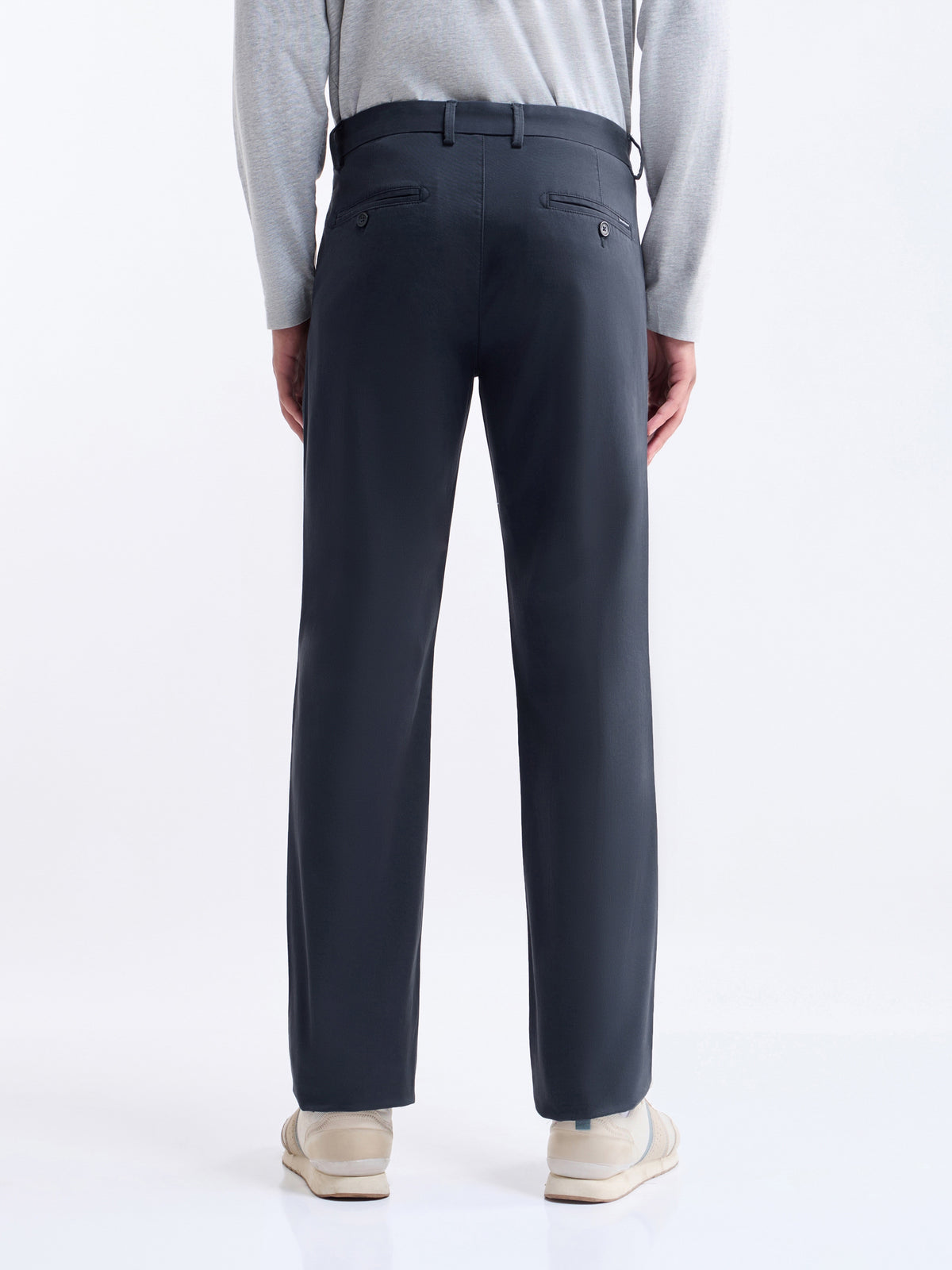 Twill Regular Fit Cotton Stretch Trouser - Navy t4option_0