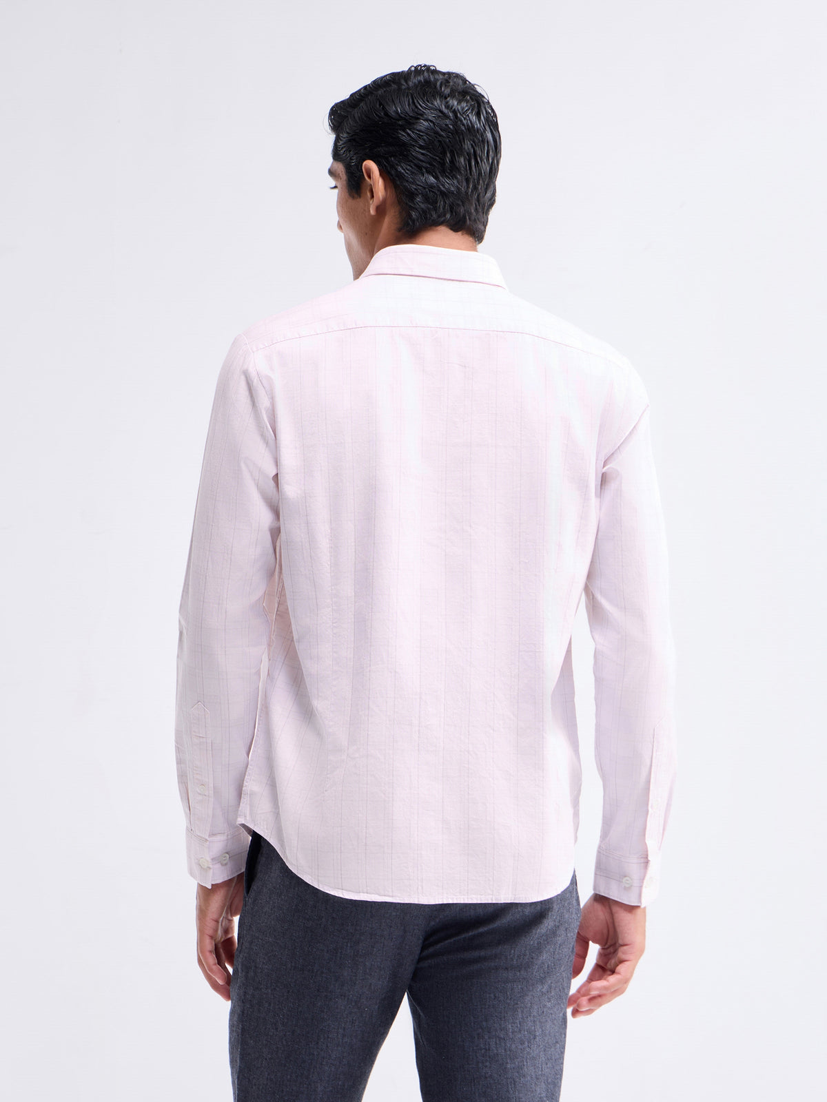 Check Full Sleeve Cotton Shirt - Pink t4option_1