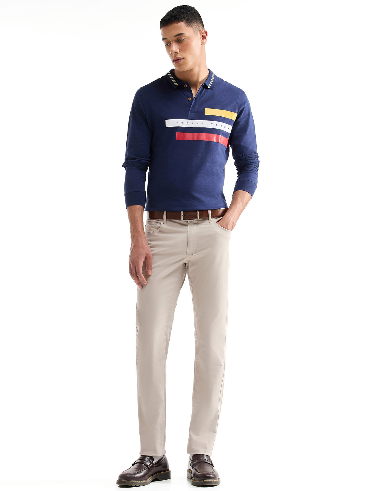 Slim Fit Cotton Trouser - Lt Khaki t4option_0