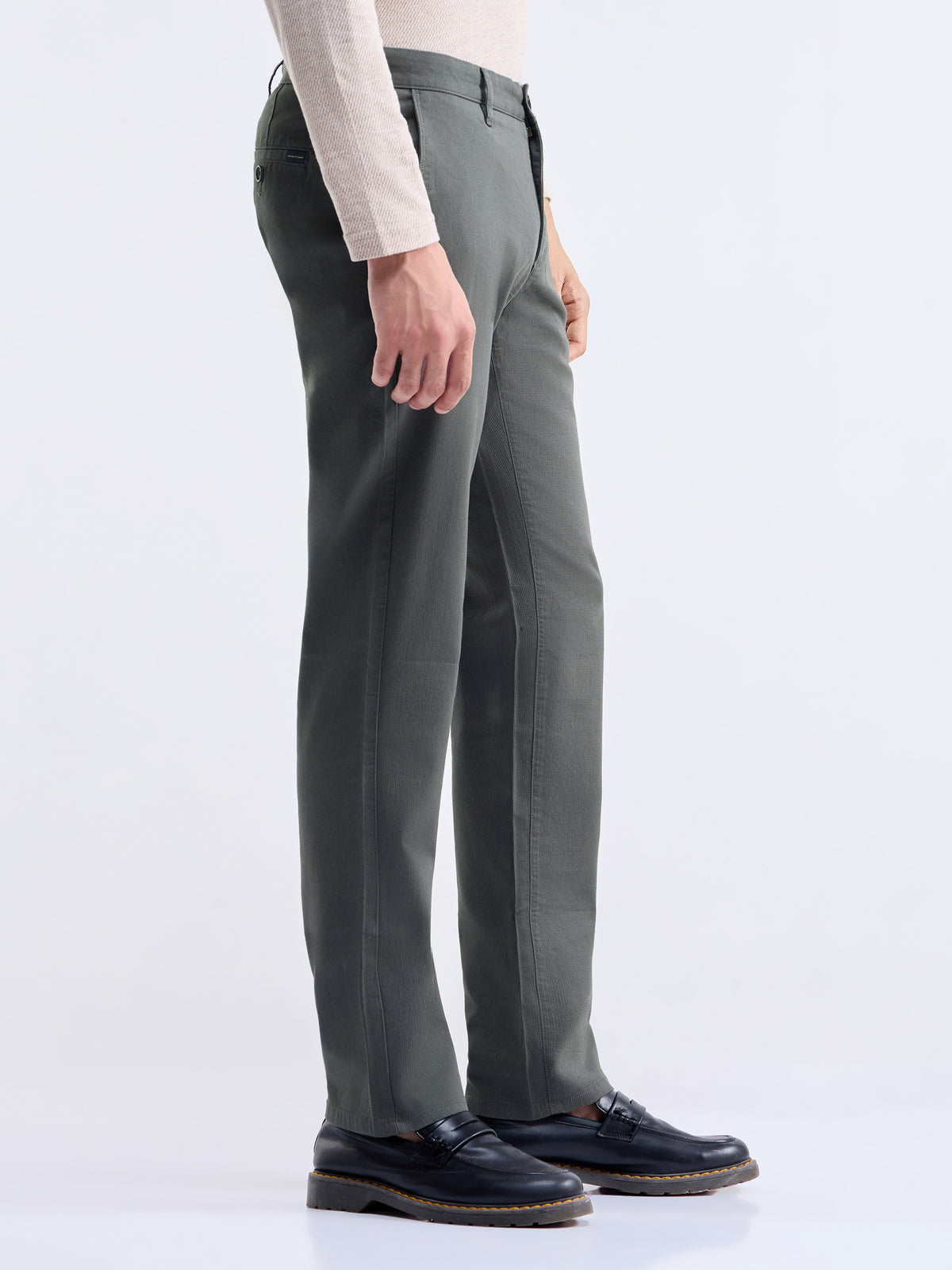 Slim Fit Cotton Trouser - Dark Grey t4option_0