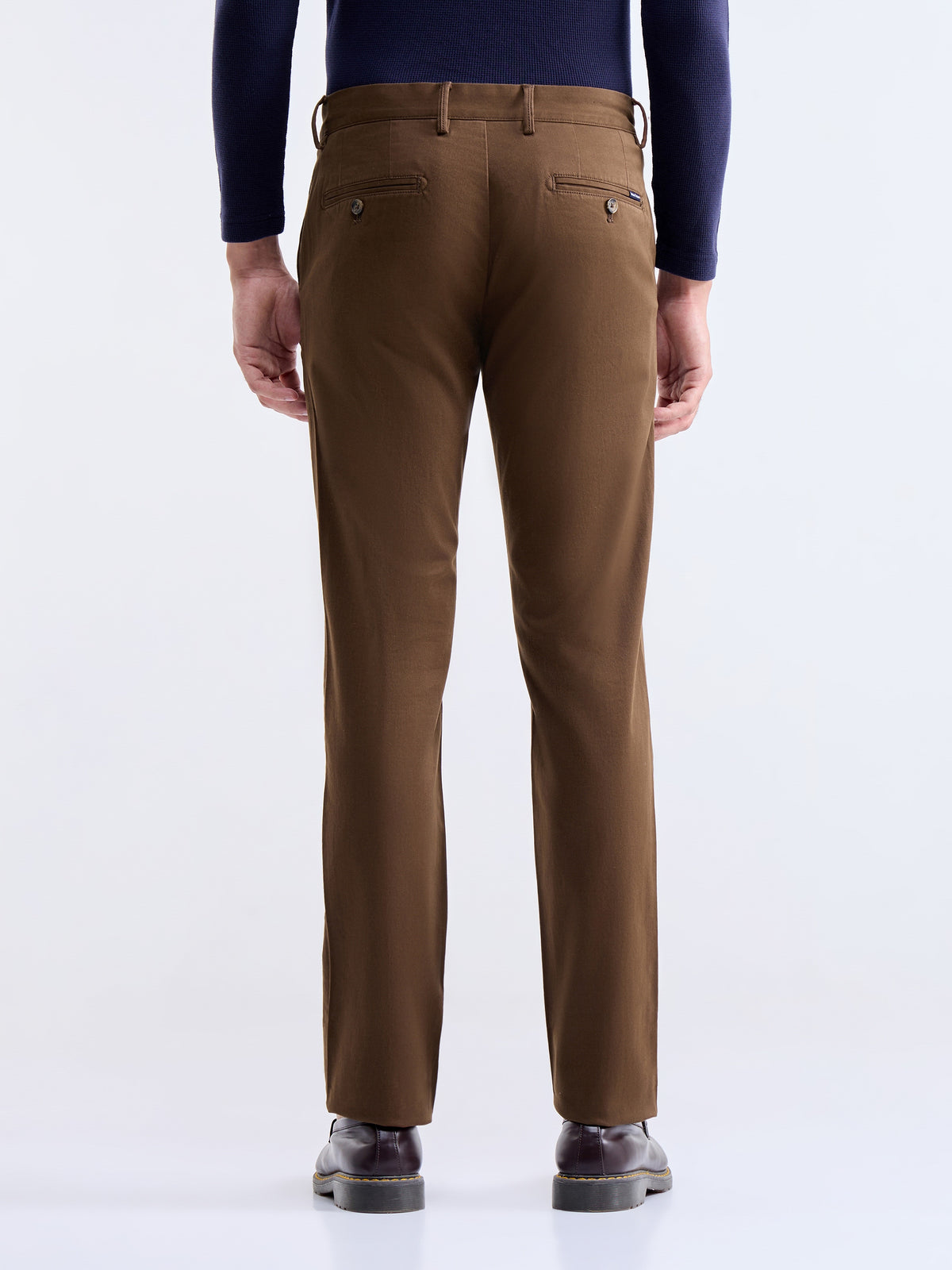 Slim Fit Cotton Stretch Trouser - Choco t4option_2